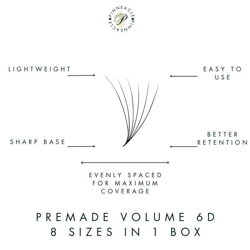 1200 Premade volume fans eyelash extension | 8 sizes-in-1 round