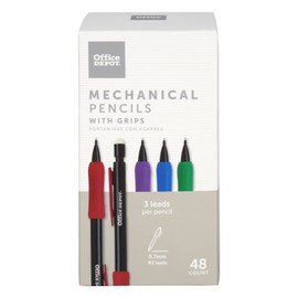 Office Depot® Brand Mechanical Pencils With Comfort Grip, 0.7 mm, Black Barrel, Pack Of 48 Pencils