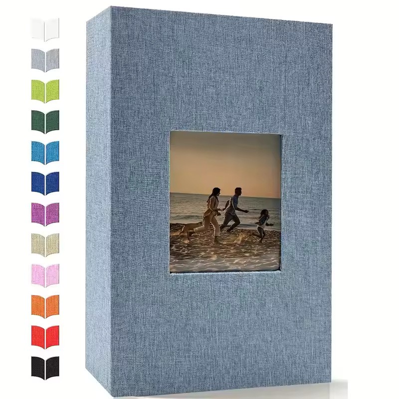 Linen 4x6 Photo Album with Cover Window, 200/300/600 Pockets