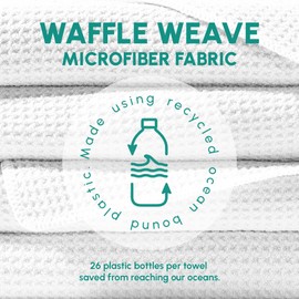 SUN'Y Waffle Microfiber Beach Towel – Sand Free, Quick Dry, Ultra Absorbent, Lightweight & Compact Travel Towel with Carry Bag - Large (63” x 31.5”), Sea Green