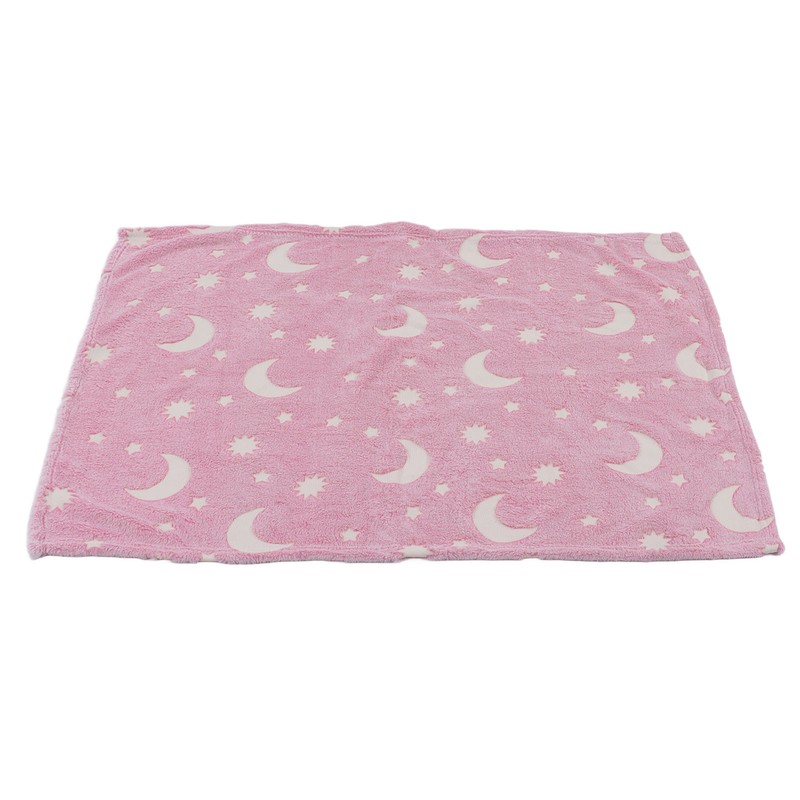 1.5x2m Luminous Blanket Double Side Flannel Star Moon Design Soft