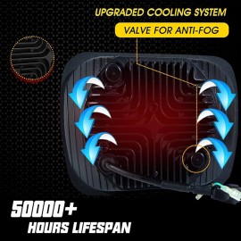 Unbranded For Chevy Express Cargo Van 1500 2500 3500 Pair 7x6 5x7 LED Headlights Hi/Lo DRL