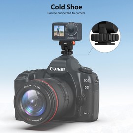 VRIG Cold Shoe Adapter Mount with Magnetic Quick Holder for DJI Osmo Action 5Pro, 180 Tilt Adjustable,Tripod Mount for Osmo 360,Cold Shoe Camera Adapter with 1/4" Screw Hole for Action 4/3