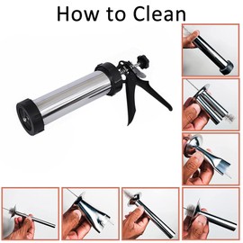 iChase 1.5LB Large Capacity Jerky Gun Kit, Stainless Steel Beef Jerky Gun, Sausage Gun with 5 Stainless Steel Nozzles