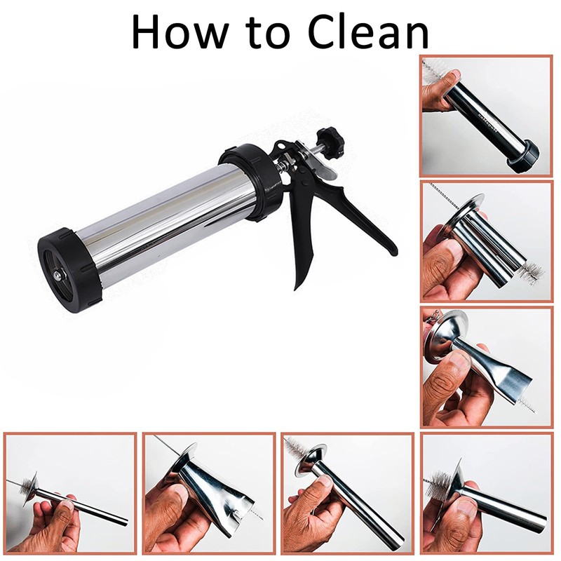 iChase 1.5LB Large Capacity Jerky Gun Kit, Stainless Steel Beef