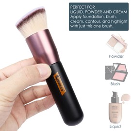 Premium Make Up Brush, Kabuki Foundation Brush for Foundation Liquids, Mixing, Creamy, Powder, Blush, Powder, Polka Dots, Mineral Powder (C (Angled Top))