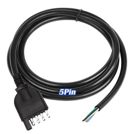 HayEastdor 5 Pin Trailer Connector 3.2FT/40Inch 18AWG Trailer Wiring Harness 5 Way Heavy Duty Trailer Light Plug Kit HE055