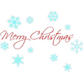 Merry Christmas Snowflakes (repositionable Snowflakes 10pcs) Inspired Movie Snowman Winter Cute Nursery Wall Quote Vinyl Decal Art Saying Lettering Sticker Stencil Decorations