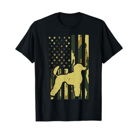 Camo US Flag Poodle Vintage Patriotic Dog Lover Owner Gift Women Kids Men T-Shirt