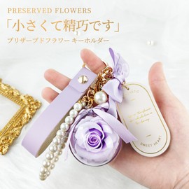SENJWARM Preserved Flower Keychain, Non-Withering Flowers, Female Friends, Gift, Girlfriend, Wedding, Anniversary, Wife, Wedding Gift, Popular, Birthday, Women's, Valentine's Day, Valentine, White