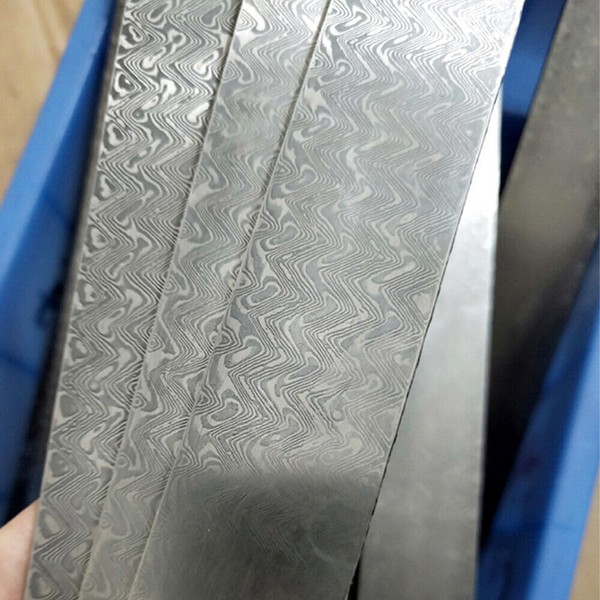 TEAMWILL 7Kinds Pattern VG10 Damascus Steel Billet Bars Material Knife