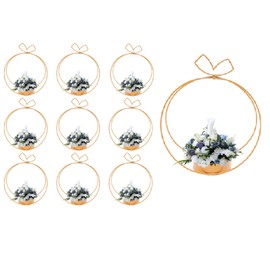 10 Pcs Metal Flower Girl Basket, Portable Flower Basket, Metal Flower Basket Gold Flower Arrangement, Wire Flower Baskets Geometric Flower Girl Basket for Ceremony Wedding Birthday Decoration