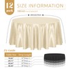 REWOMC 12 Pack Champagne Round Tablecloth, 108 Inch Silky Satin