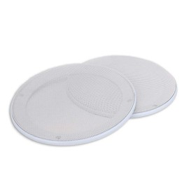 ASHATA Speaker Protective Case, Pack of 2, 6.5 Inch Speaker Protective Cover, Cold-Rolled Steel + ABS Cover for Speaker Decoration Protection (White)