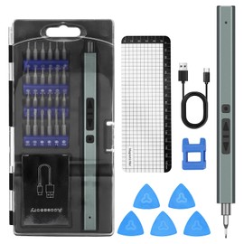 AMIR Electric Screwdriver Set, 33 in 1 Cordless Screwdriver Set with 24 S2 Precision Bits, Electronic Repair Tool Kit with LED Light & Type-C Charge for Phone, Camera, PC, Laptop, Watch