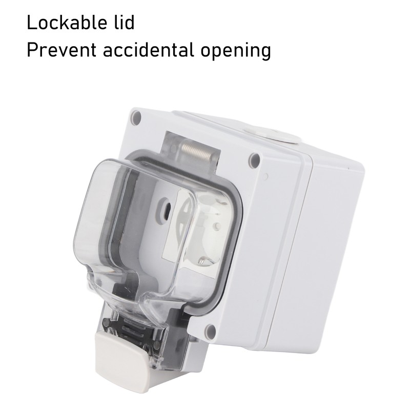 Outdoor Socket IP66 Weatherproof German Outdoors Outlet for Gardens Workshops