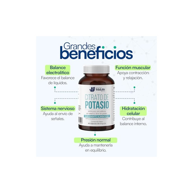 Pack Magnesio Ultra + Citrato de Potasio Nutrientes Vidalabs México