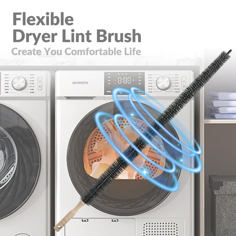 CN1ST 2 Pack Dryer Cleaner Vent Brush,Washing Machine Brush Dryer