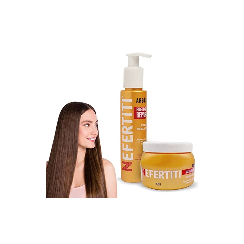 Kit Nefertiti Aceite de Argán Mascarilla para Cabello Deshidratado Seco