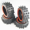 Orange Beadlock Knobby Digger Tires Wheels for Rovan HPI Baja