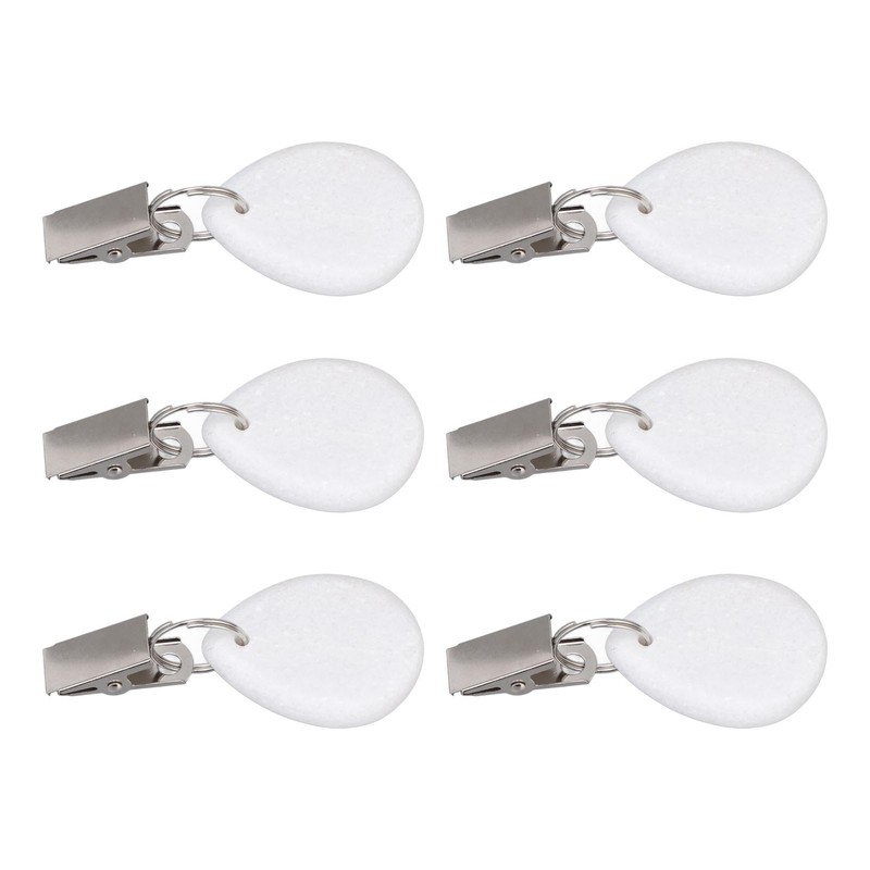 6Pcs Tablecloth Weights Marble Stainless Steel Small Size Waterproof Rustproof