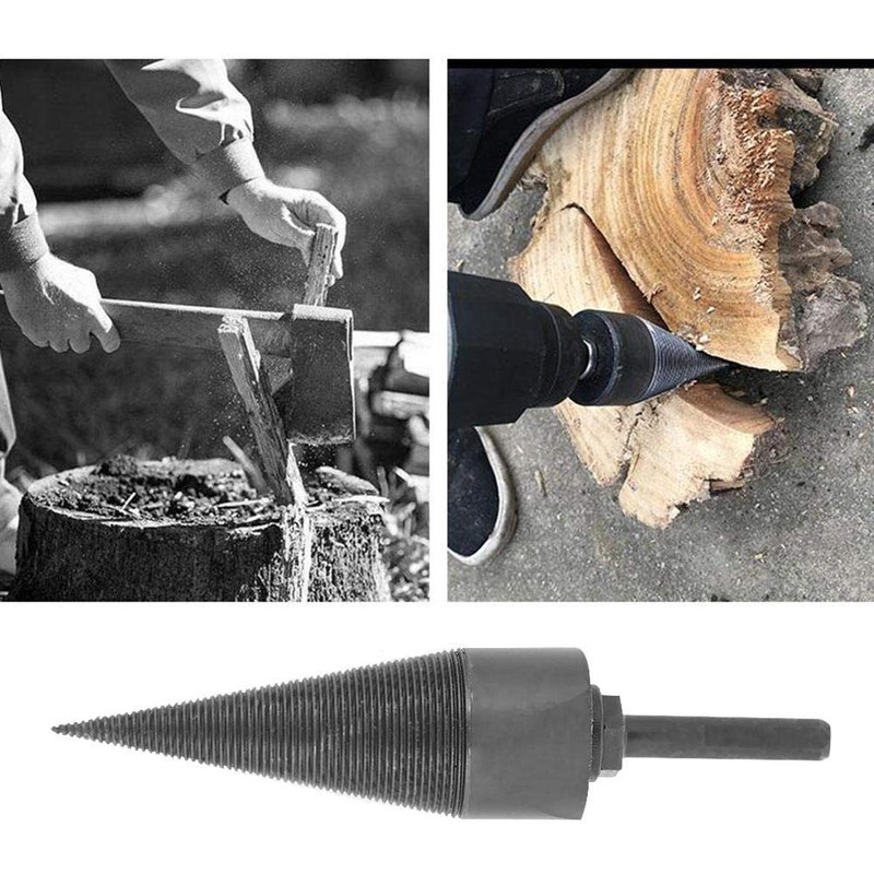 Taidda Firewood Splitter Cone Drill, Wood Splitting Drill Bit Household