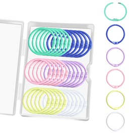Bercoor 30 PCS Binder Rings 1 Inch Metal Book Rings for Index Cards Flashcards Rings, Small Loose Leaf Binder Rings Key Rings Notebook Paper Rings for School Office Home, 6 Colors