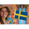 Sweden Handheld Small Flag Set,10 PCS 5×8 Inch Mini Swedes