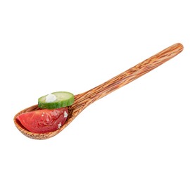 Restaurantware - Coco Casa 5.5 Inch Handmade Serving Spoons, 4 Greaseproof Coconut Spoons - Lacquered, Sustainable, Brown Coconut Serving Flatware, For Serving With Hot And Cold Foods