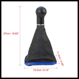 Hihaha 5 Speed 12mm Inner Hole Dia Gear Shift Knob Gaiter Boot Cover PVC Leather Blue for Volkswagen Mk4 Golf GTI R32 99-05 1J0711113EG Durable Material