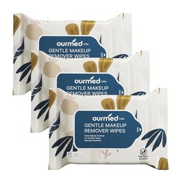 Ourmed Life Toallitas desmaquillantes, toallitas de limpieza facial sin alcohol para quitar el rímel, toallitas biodegradables a base de plantas con á