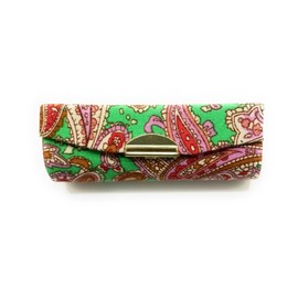 Occasions Gift Giving Paisley Print Lipstick Case w/Mirror (Green)
