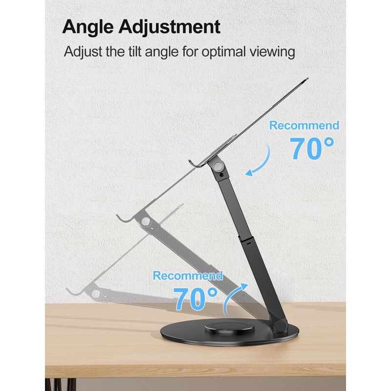 tounee Telescopic Laptop Stand for Desk with 360° Swivel Base,