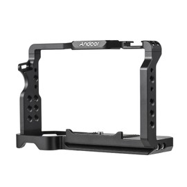 Andoer Camera Cage Aluminum Alloy Camera Video Cage with Cold Shoe Mounts Numerous 1/4 Inch Threads Replacement for Sony A7C Camera