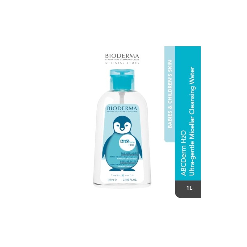 BIODERMA, ABCDerm H2O, Agua Micelar, Limpia, Calma e Hidrata, para