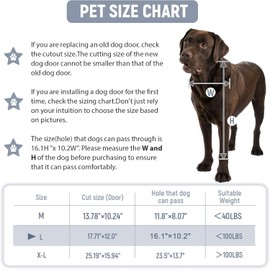 [Petoasis] Heavy Duty Aluminum Dog Door with Lock,3 Flap Insulated Dog Door with Installation Manual,Never Rust (Indestructible)
