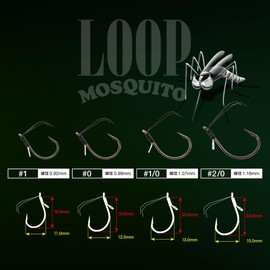 VARIVAS Nogales Worm Hook Loop Mosquito No. 1/0 4 NS Black