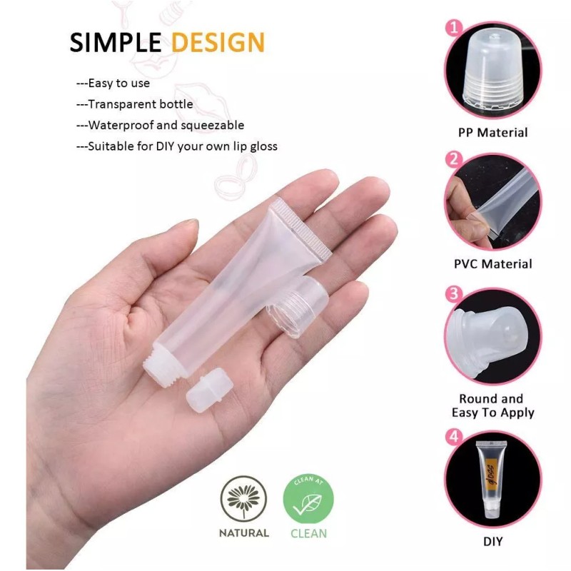 Codreamauto Contenedor Envase Tubos Vacios Lip Gloss 15ml Por 50