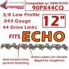 For ECHO COPPERHEAD 12" 3-Pack Chainsaw Chains, 3/8 Low Pro,