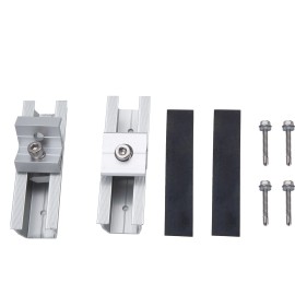 CICMOD Solar Panel Roof Mounting Rail Brackets Mid Clamp End Clamp Fixing Kit 30mm 35mm - 30-35mm Mid Clamp Kit, 1x 12cm Rail + 1x Mid Clamp