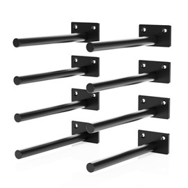 MaybeRain 8Pcs/Set 4inch Floating Shelf Brackets，Blind Shelf Supports，Hidden Brackets for Floating Wood Shelves with Screws and Wall Plugs