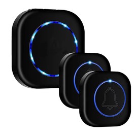 Plug in Ring Doorbell - UK Plug Wireless Doorbell with 1 Receiver 2 Transmitter Doorbells, Waterproof Wireless Door Bell, 110DB 36 Melodies Ring Doorbell - Plug in Cordless System for Home Security