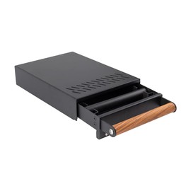 PACKGILO Espresso Knock Box Drawer with Handle Coffee Grounds Container Stainless Steel Coffee Knock Box Accessories (BLACK)