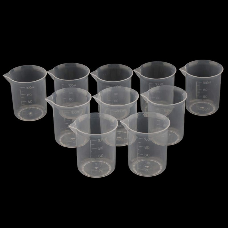 10pcs Plastic Measuring Cups Graduated Measuring Beaker Liquid Cup Container