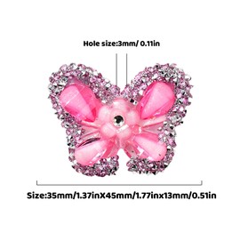 Rhinestone Butterfly Focal Beads for Pens 5pcs Butterfly Beads for Beadable Pens Beadable Keychains Making