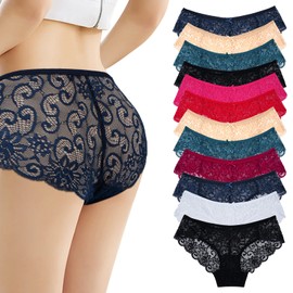 Sunm Boutique 12 Pack Womens Lace Underwear Seamless Bikini Panties Breathable Stretch Panties