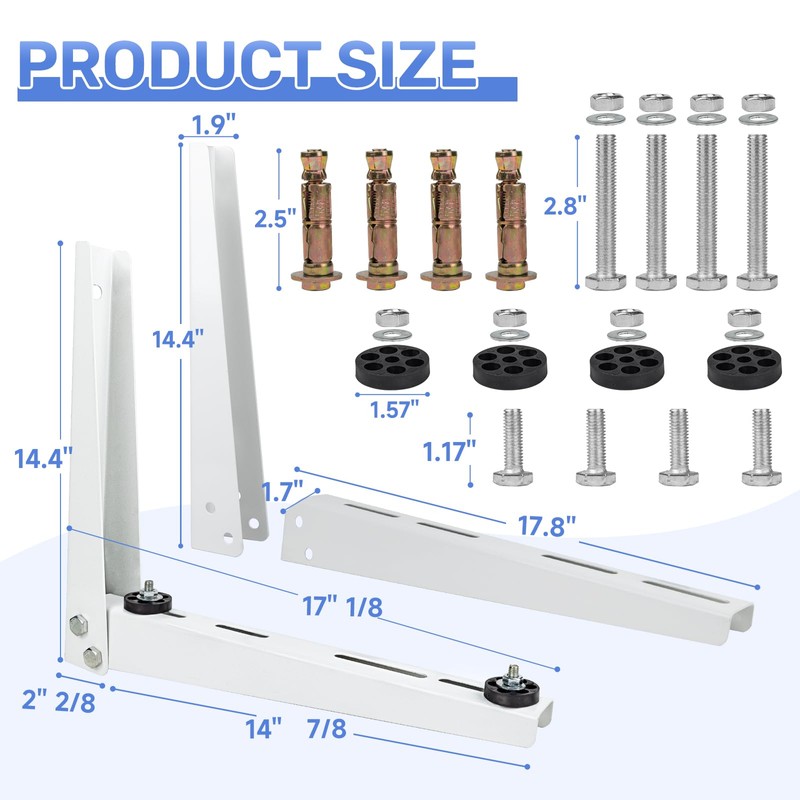 Mini Split Air Conditioner Wall Mounting Bracket, Heavy Duty Foldable
