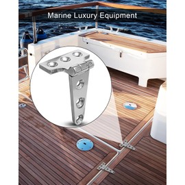 HZSIFU 4" x 2" Boat Strap T Hinge Stainless Steel 316 Boat Door Flush Triangle Hinges, Heavy Duty Marine Dock Strap Hinges W/Fasteners for Ship Kayak Yacht