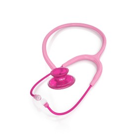 MDF Acoustica MDF747XPPA01 Lightweight Stethoscope for Doctors, Nurses, Students, Adults, Dual Head, Pink Tube, Chestpiece Headset Made of Pink Metal Surface