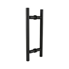 Top Hardware Stainless Steel 304 Grade Back to Back Shower Door Ladder Pull Handle for 3/8”~ 1/2” inch Glass Thickness (Matt Black Finish, 12 in (Center to Center: 8 in))